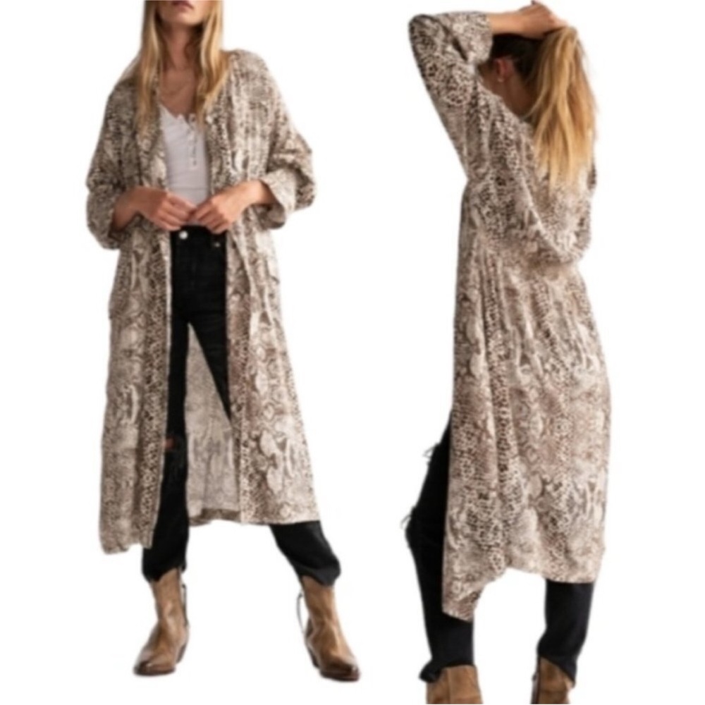 Free People Wild Nights Duster Snakeskin